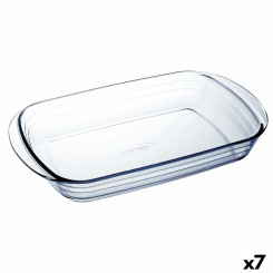 Baking dish Ô Cuisine Rectangular 32 x 20 x 6 cm Transparent Glass (7 Units)
