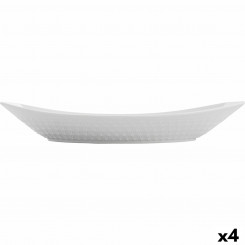Serving platter Quid Gastro Ceramic White (39.5 x 19 x 8 cm) (4 Units)