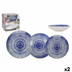 Dish Set La Mediterránea Espiral Porcelain 12 Pieces, Parts (2 Units)