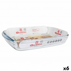 Baking dish Quttin Transparent 3 L Glass Rectangular 35.4 x 22 x 5.5 cm (6 Units)