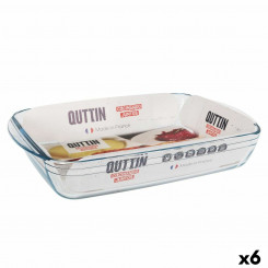 Baking dish Quttin Transparent Glass Rectangular 5 L 40.2 x 26.4 x 7 cm (6 Units)