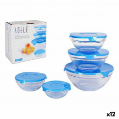 Adele Bowl with Lid Stackable 5 Pieces Blue 17 (12 Units)