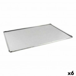 Baking plate VR Silver Aluminum Rectangular 40 x 28 x 0.5 cm (6 Units)