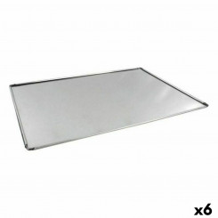 Baking plate VR Silver Aluminum Rectangular 48 x 34 x 0.5 cm (6 Units)