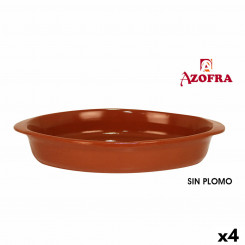 Serving platter Azofra Terracotta oval 44 x 26 x 7 cm (4 Units)