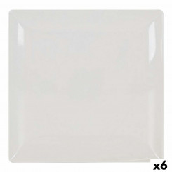 Serving platter La Mediterránea Elite White Ceramic Square 30 x 30 x 2.5 cm (6 Units)