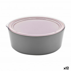 Bowl Inde With Lid Melamine Pink/Grey (12 Units)