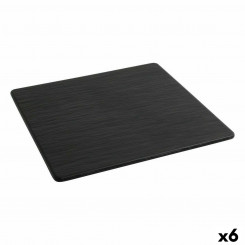 Flat plate Inde Africa Black Melamine Square 35 x 35 x 0.7 cm (6 Units)
