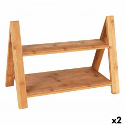 Serving table Viejo Valle Double height Bamboo 39.7 x 20.3 x 18 cm (2 Units)