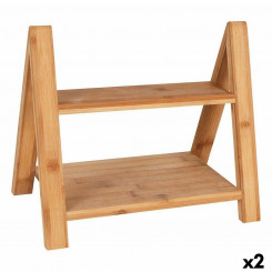 Serving table Viejo Valle Double height Bamboo 33 x 19.5 x 18 cm (2 Units)