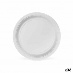 Set of plates Algon 20 cm Disposable White Cardboard (36 Units)