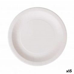 Set of plates Algon Disposable White Cardboard 28 cm (15 Units)