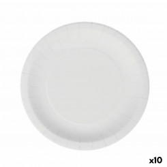 Set of plates Algon Disposable White Cardboard 20 cm (10 Units)