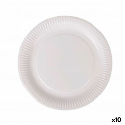 Set of plates Algon Disposable White Cardboard 23 cm (10 Units)