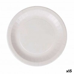 Set of plates Algon Disposable White Cardboard 28 cm (15 Units)