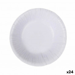Set of plates Algon Disposable White Cardboard 450 ml (24 Units)