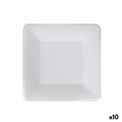 Set of plates Algon Disposable White Cardboard 18 cm (10 Units)