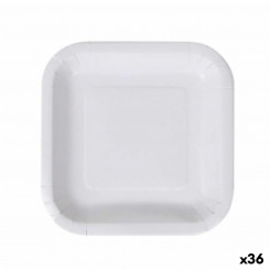 Set of plates Algon Disposable White Cardboard 20 cm (36 Units)