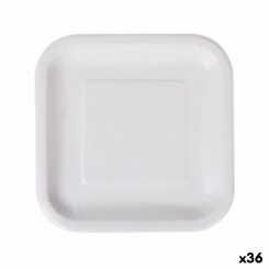 Set of plates Algon Disposable White Cardboard 23 cm (36 Units)
