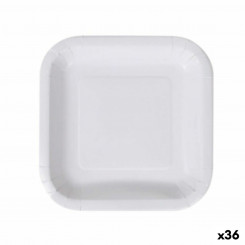 Set of plates Algon Disposable White Cardboard 23 cm (36 Units)