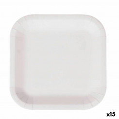 Set of plates Algon Disposable White Cardboard 26 cm (15 Units)