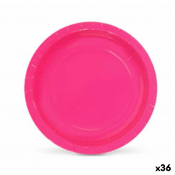 Set of plates Algon Disposable Cardboard Fuchsia pink 20 x 20 x 1.5 cm (36 Units)