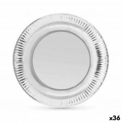 Set of plates Algon Silver Disposable Cardboard 23 x 23 x 1.5 cm (36 Units)