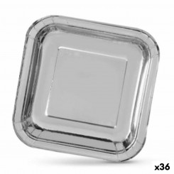Набор тарелок Algon Silver Disposable Cardboard Square 23 x 23 x 1,5 см (36 шт.)