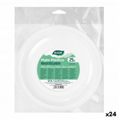 Набор многоразовых тарелок Algon Round White Plastic 22 x 22 x 1,5 см (24 шт.)