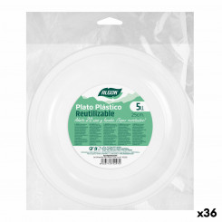 Set of reusable plates Algon Round White Plastic (36 Units)
