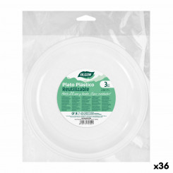 Набор многоразовых тарелок Algon Round White Plastic (36 шт.)