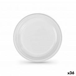 Set of reusable plates Algon White 20.5 x 20.5 x 2 cm (36 Units)