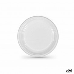 Set of reusable plates Algon White Plastic (24 Units)