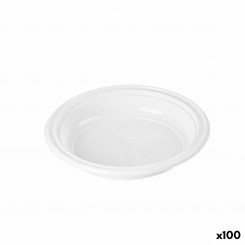 Set of reusable plates Algon White Plastic 20.5 x 20.5 x 3 cm (6 Units)