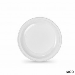 Set of reusable plates Algon White Plastic 22 x 22 x 1.5 cm (6 Units)