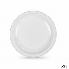 Set of reusable plates Algon White Plastic 25 x 25 x 1.5 cm (12 Units)