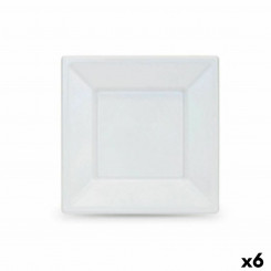Set of reusable plates Algon White Plastic mass 18 x 18 x 1.5 cm (36 Units)