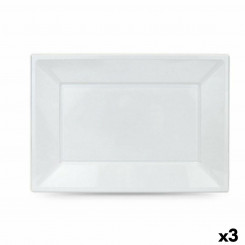 Set of reusable plates Algon White Plastic Rectangular 33 x 23 cm (36 Units)