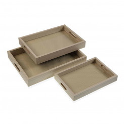 Set of trays Versa Wood MDF 30 x 5.5 x 40 cm (3 Pieces, parts)