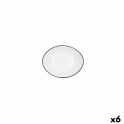 Поднос для закусок Quid Gastro Белый Черный Керамика 14 x 11 см (6 шт.)