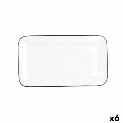 Snack tray Quid Gastro White Ceramic 31 x 18 cm (6 Units)