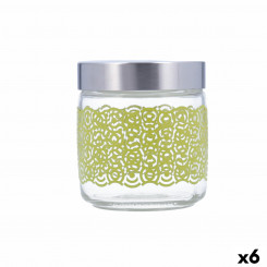 Jar Giara Green Glass with Lid 750 ml (6 Units)