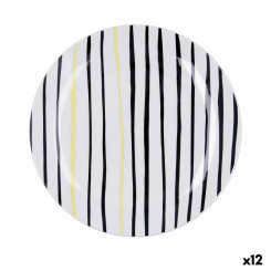 Flat plate Bidasoa Zigzag Multicolor Ceramic Ø 26.5 cm (12 Units)