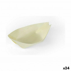 Set of bowls Algon Disposable Wood 12 Pieces, parts 10 cm (24 Units)