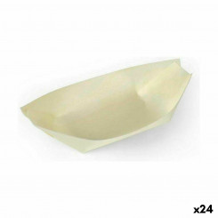 Bowl set Algon Disposable Wood 10 Pieces, parts 12.5 cm (24 Units)
