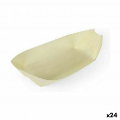 Set of bowls Algon Disposable Wood 6 Pieces, parts 18 cm (24 Units)