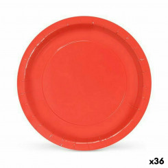 Set of plates Algon Disposable Cardboard Red 10 Pieces, parts 20 x 20 x 1.5 cm (36 Units)
