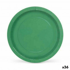Taldrikute komplekt Algon Ühekordne Papp Roheline 10 Tükid, osad 20 x 20 x 1,5 cm (36 Ühikut)