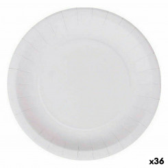 Set of plates Algon Disposable Cardboard White 25 Pieces, parts 20 cm (36 Units)