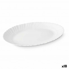 Serving platter White Glass 34 x 2.5 x 25 cm (18 Units)